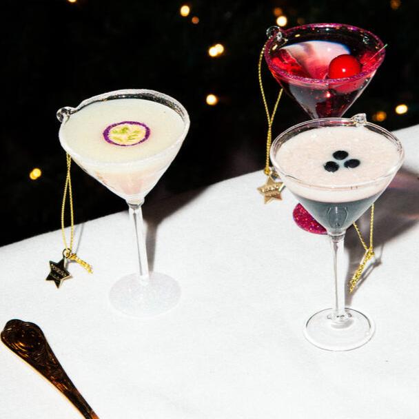 Ornament Glass Pink Cosmopolitan Cocktail