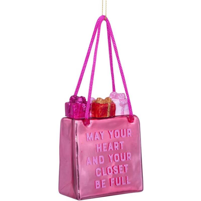 Ornament Glass Orange Pink Shopping Bag