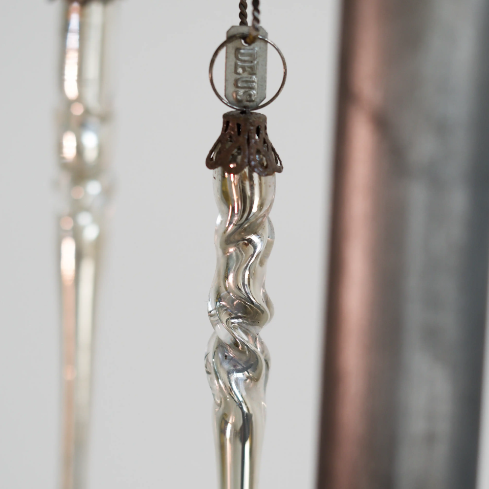 Pair of Mouth-Blown Twisted Glass