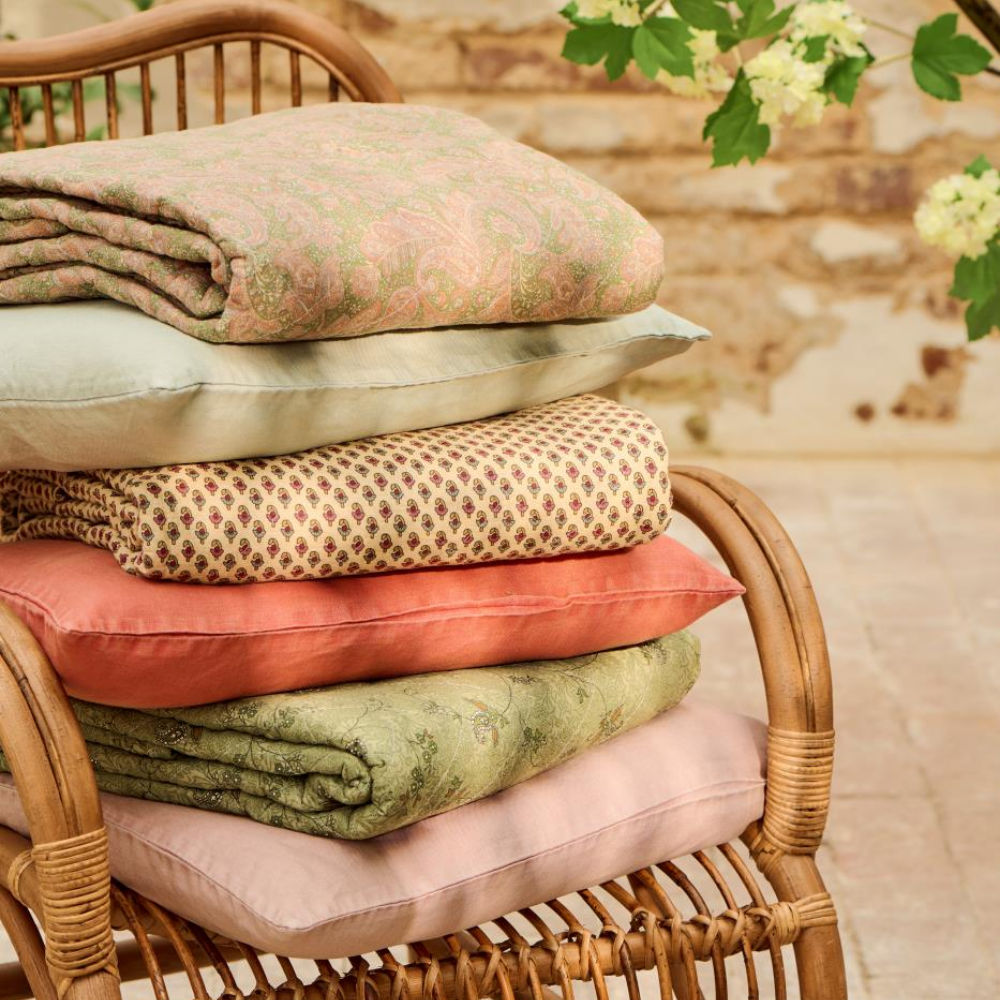 Quilt Tæppe m/Blomsterranker