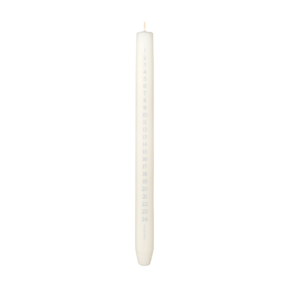 Cylinder Kalenderlys Ivory