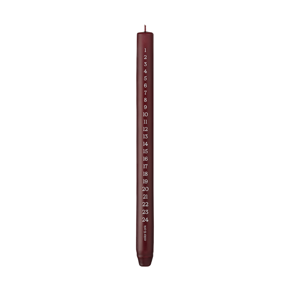 Cylinder Kalenderlys Deep Wine