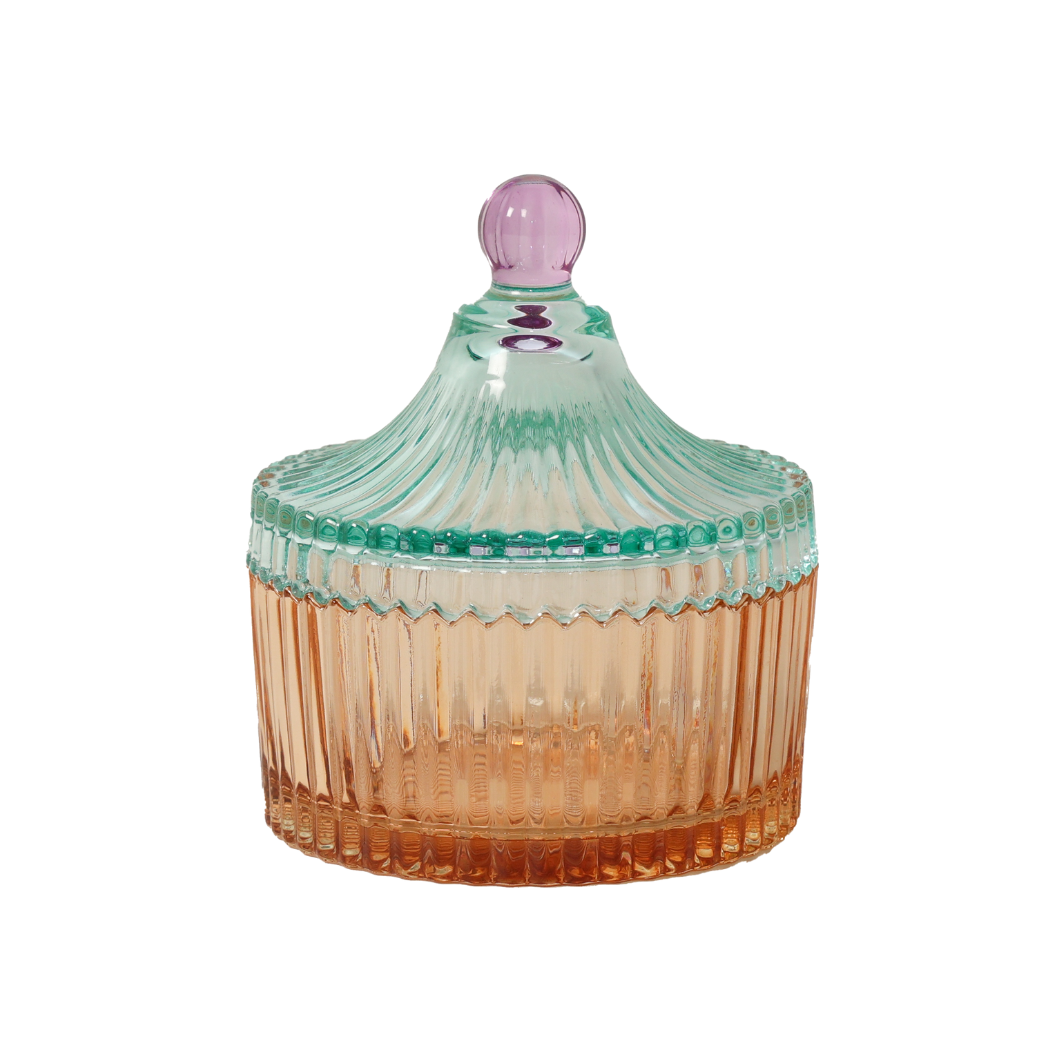 Bonbonniere, orange/lys mint 12xø10 cm