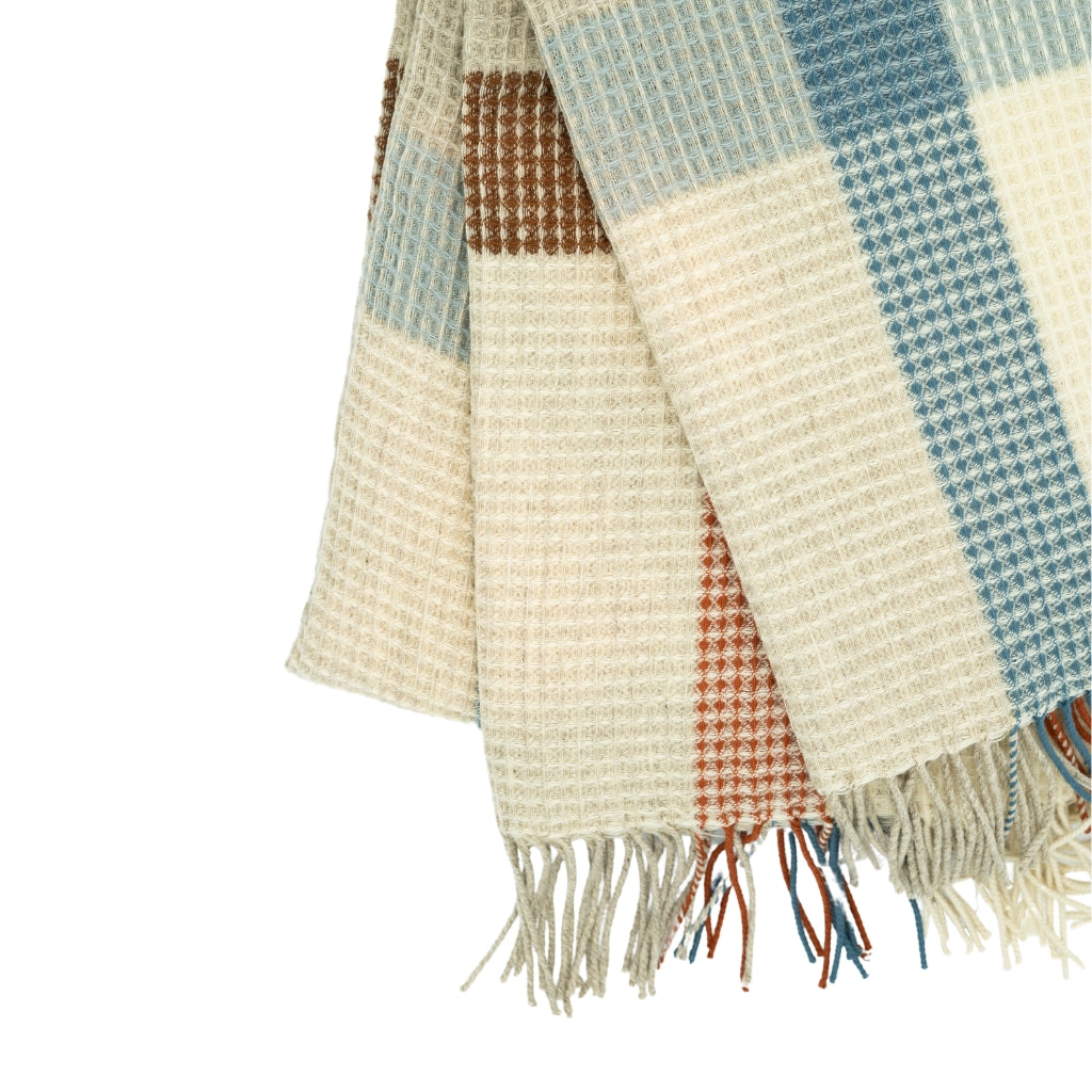Waffle Plaid Terracota, Blue, Brown
