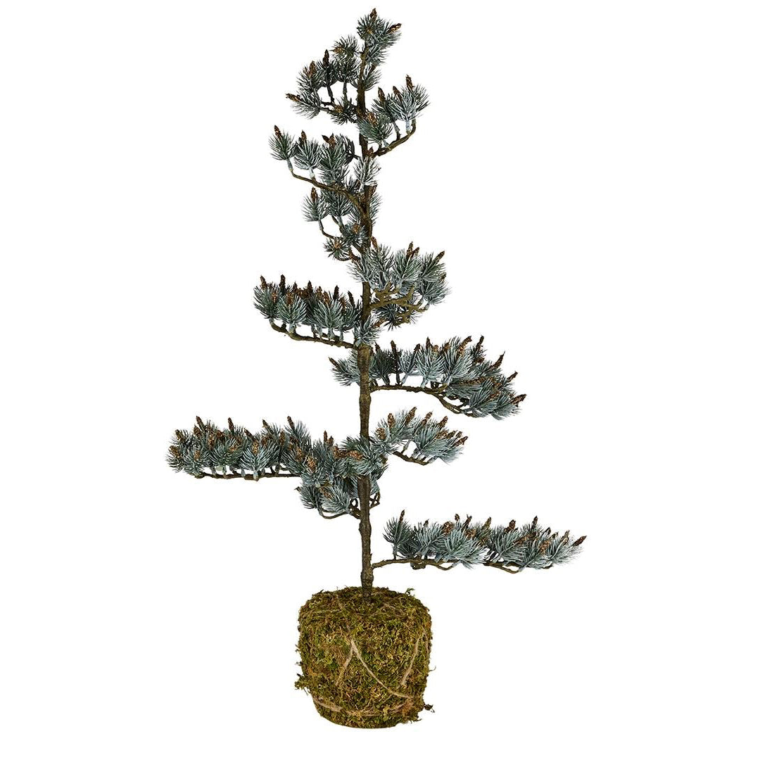 Pine Træ 85x35cm jutepot grøn/hvid