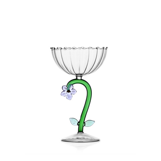 Optical champagne bowl lilac flower