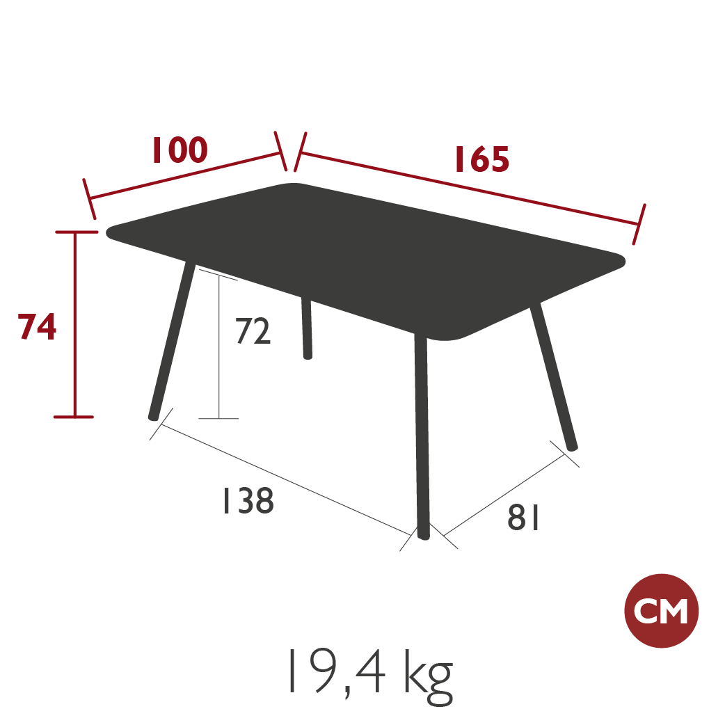 Luxembourg Table 165x100