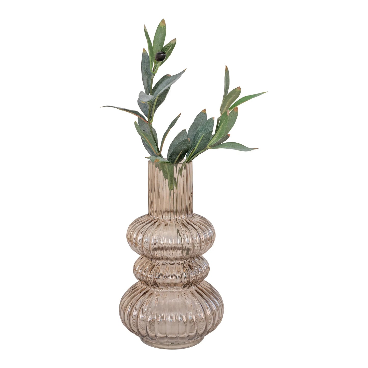 Vase, røget, ø15x25 cm
