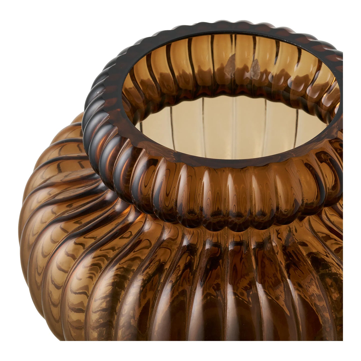 Vase Mundblæst Glas Smoked Brun