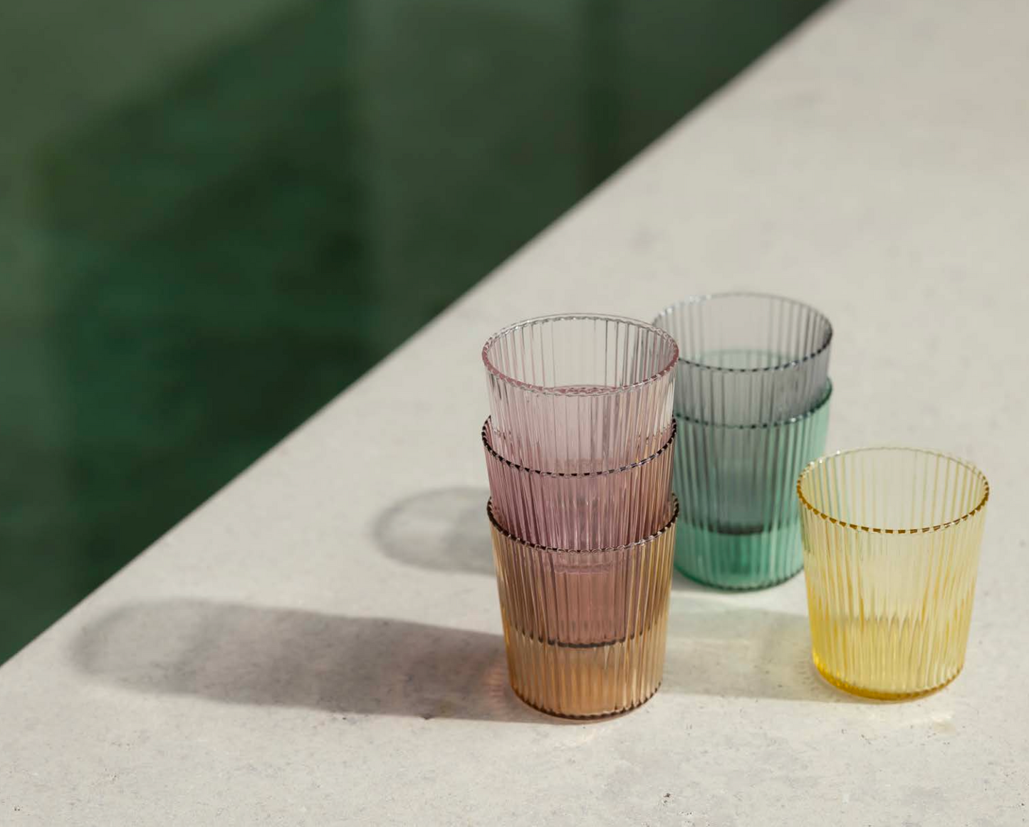 Ribbed Elegance Water Glasses Cable