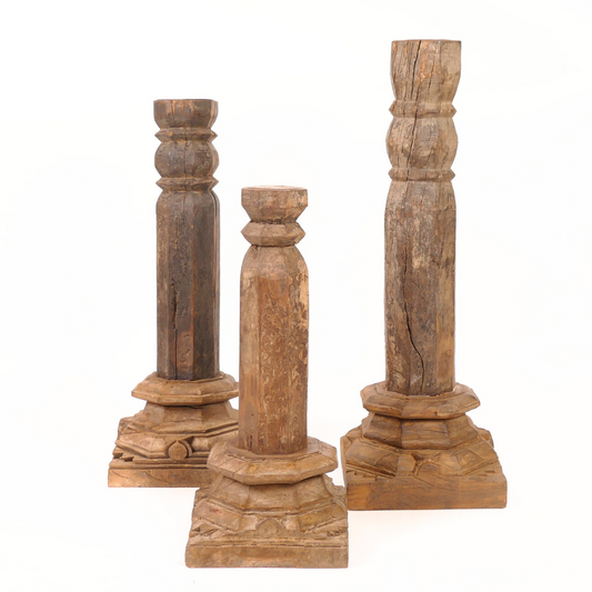 Lysestage i Træ Aunik