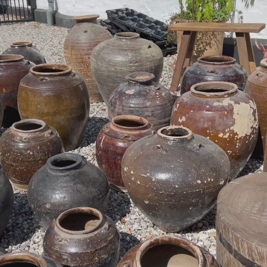 Indisk Keramik Krukke glaseret