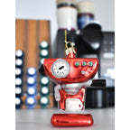 Ornament Glass Red Coffee Machine