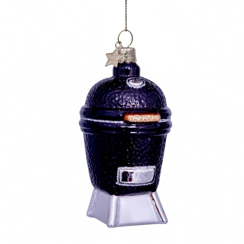 Ornament Glass Black Egg BBQ