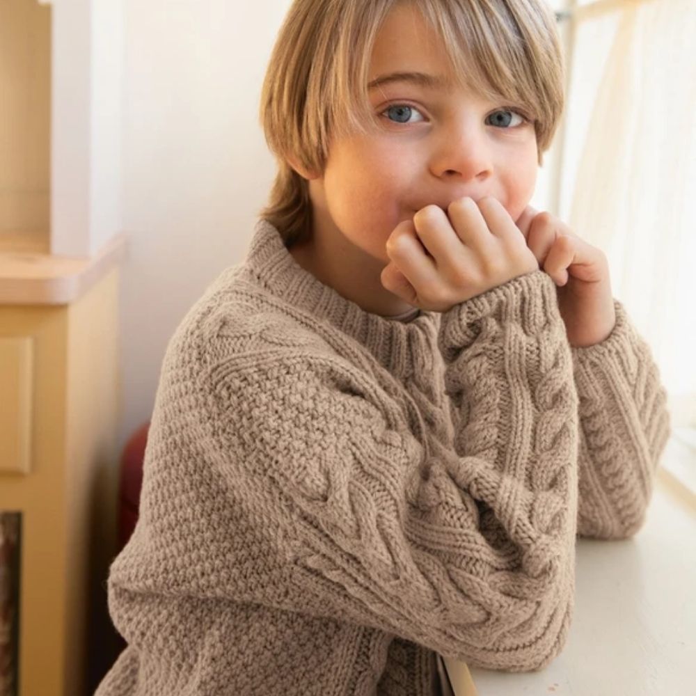 Caspian Sweater junior (Norsk) - Strikkeopskrift