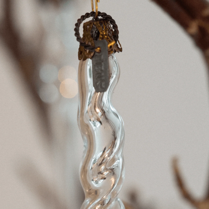 Pair of Mouth-Blown Twisted Glass