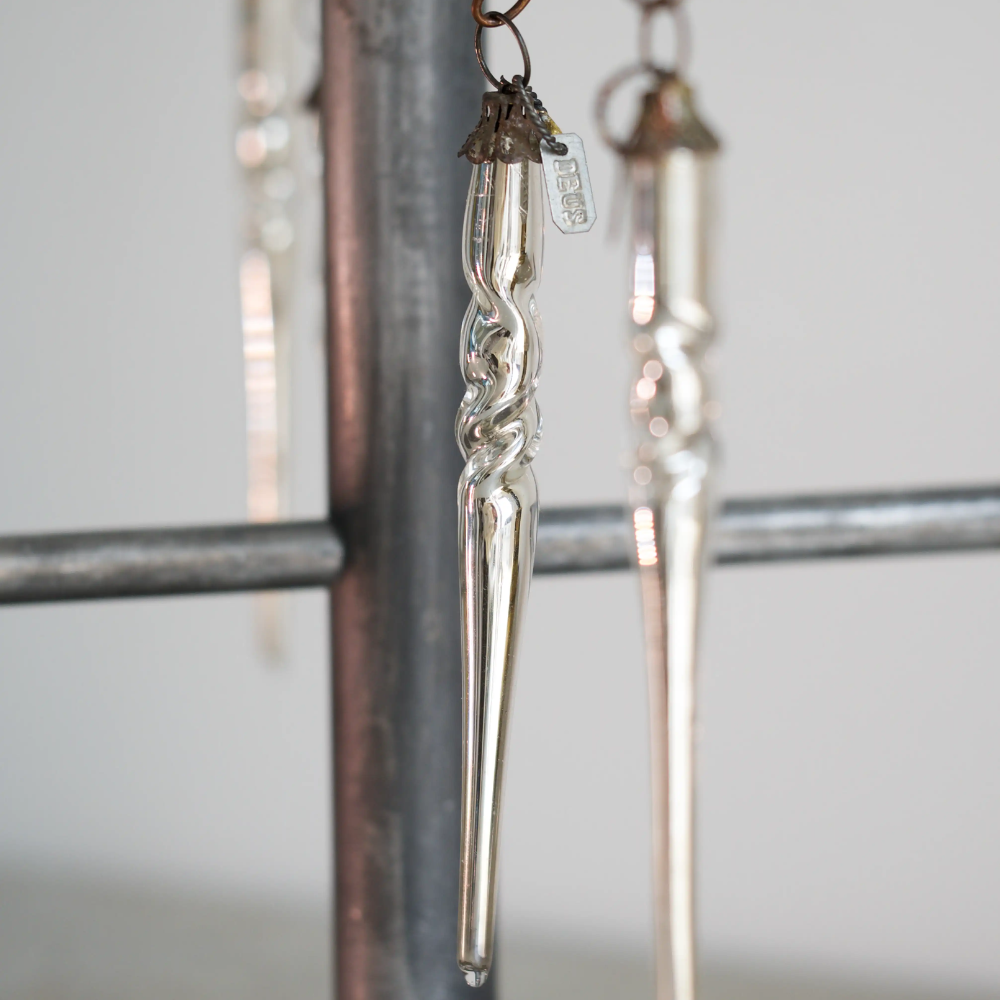 Pair of Mouth-Blown Twisted Glass