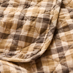 Quilt Tæppe m/Brunt Ternet Mønster