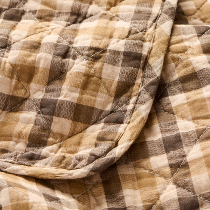 Quilt Tæppe m/Brunt Ternet Mønster