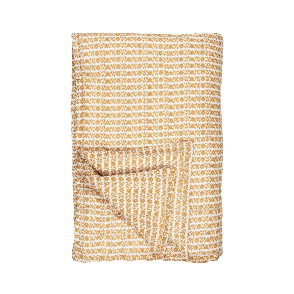 Quilt Tæppe Celina Mustard Blomster