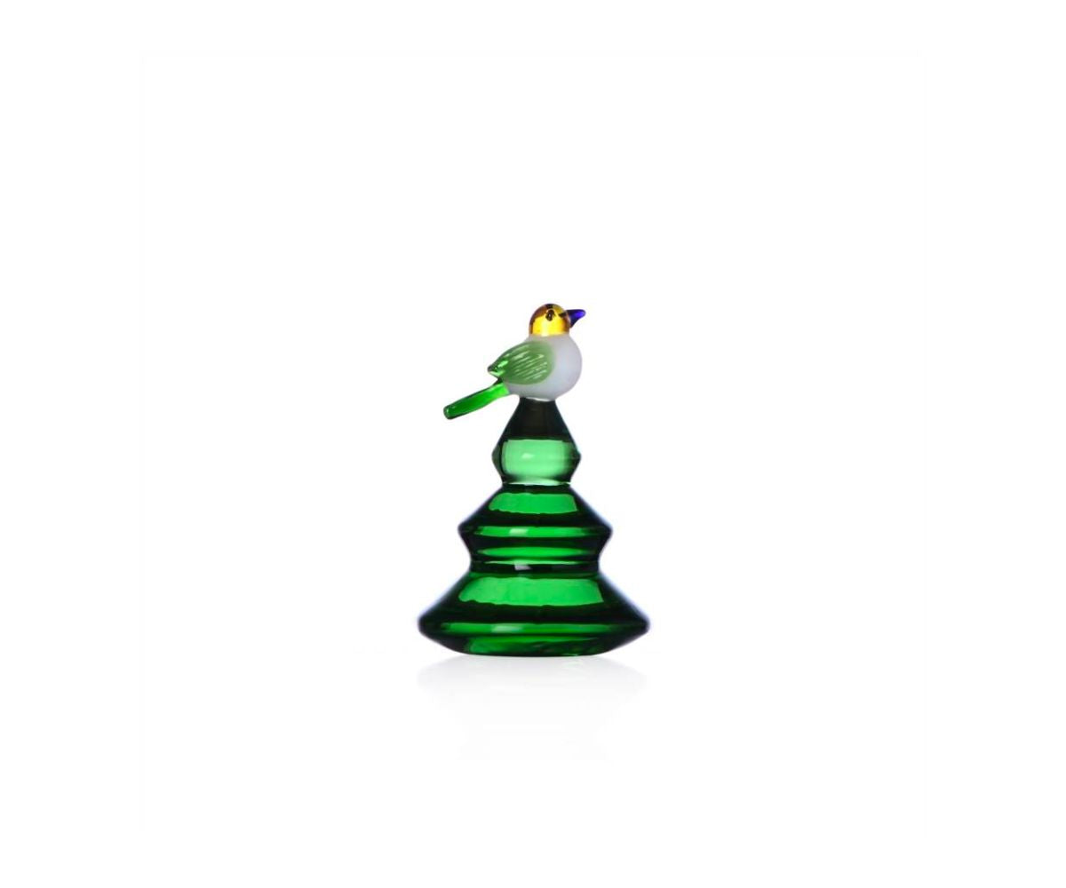 Juletræ Glas m Fugl