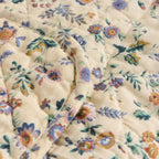 Quilt Tæppe m/Lilla og Brune Blomster