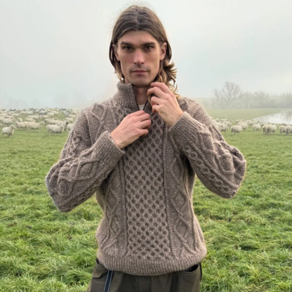 Dagmar Zipper Sweater Man - Strikkeopskrift