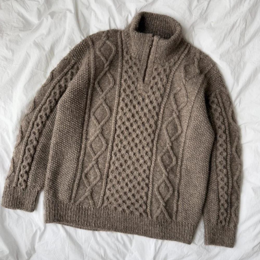 Dagmar Zipper Sweater Man - Strikkeopskrift