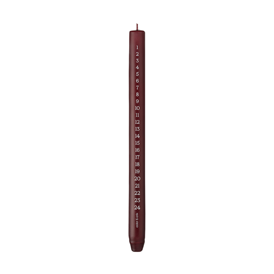 Cylinder Kalenderlys Deep Wine