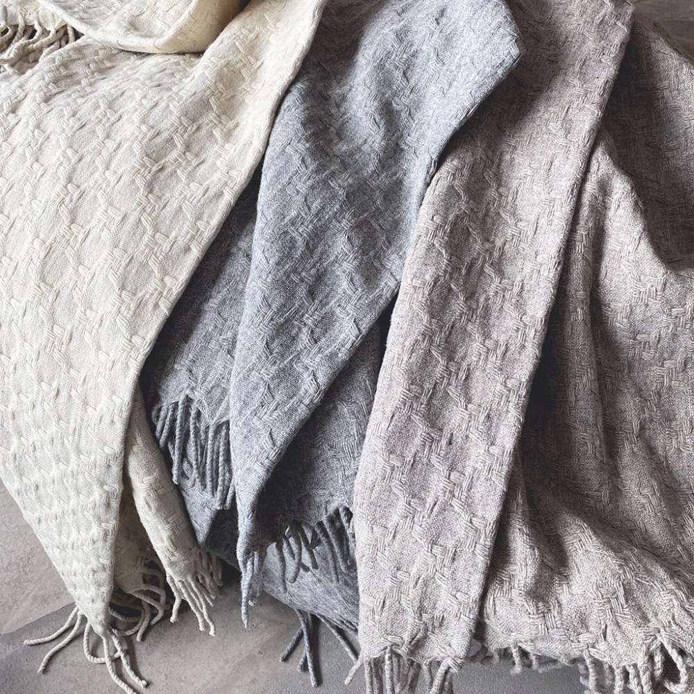 Plain Pied de Coq Plaid