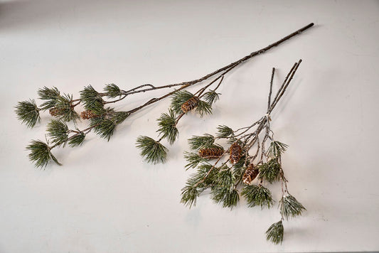 Silkeblomst Pine/kogle L:90 cm Grøn/Hvid