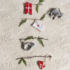 Juleophæng sæt – hjerte, flag & slikstok