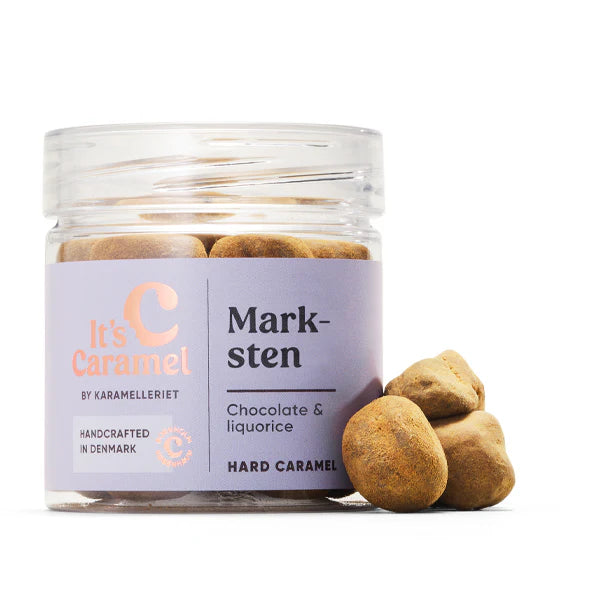 Marksten - Hård chokoladekaramel med lakrids