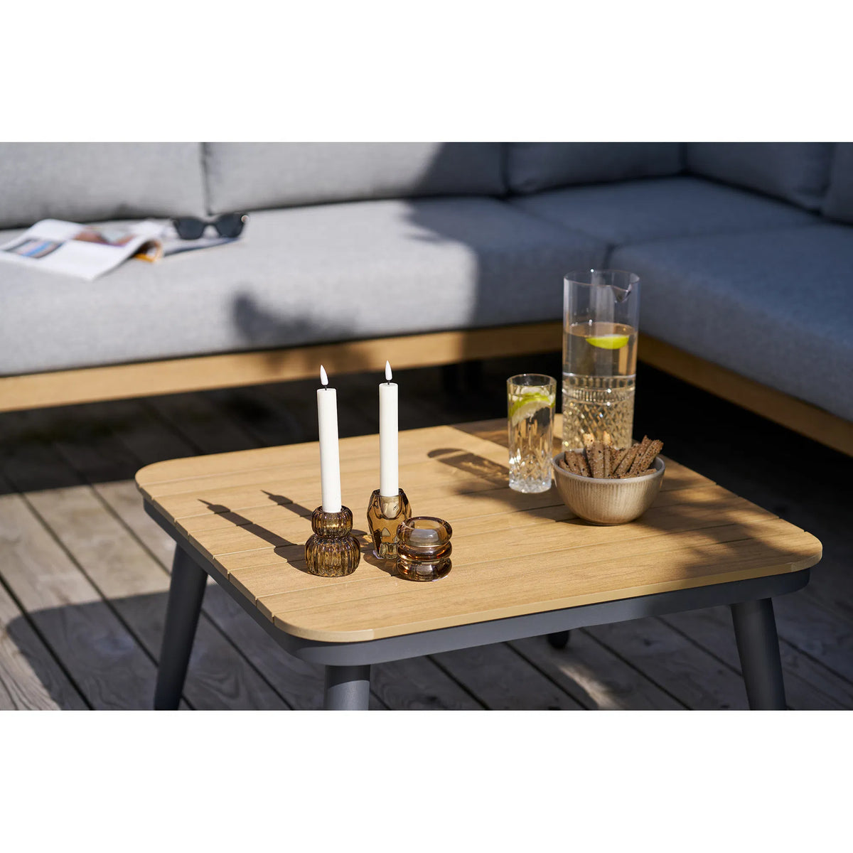 Lysestage Glas Smoked Brun