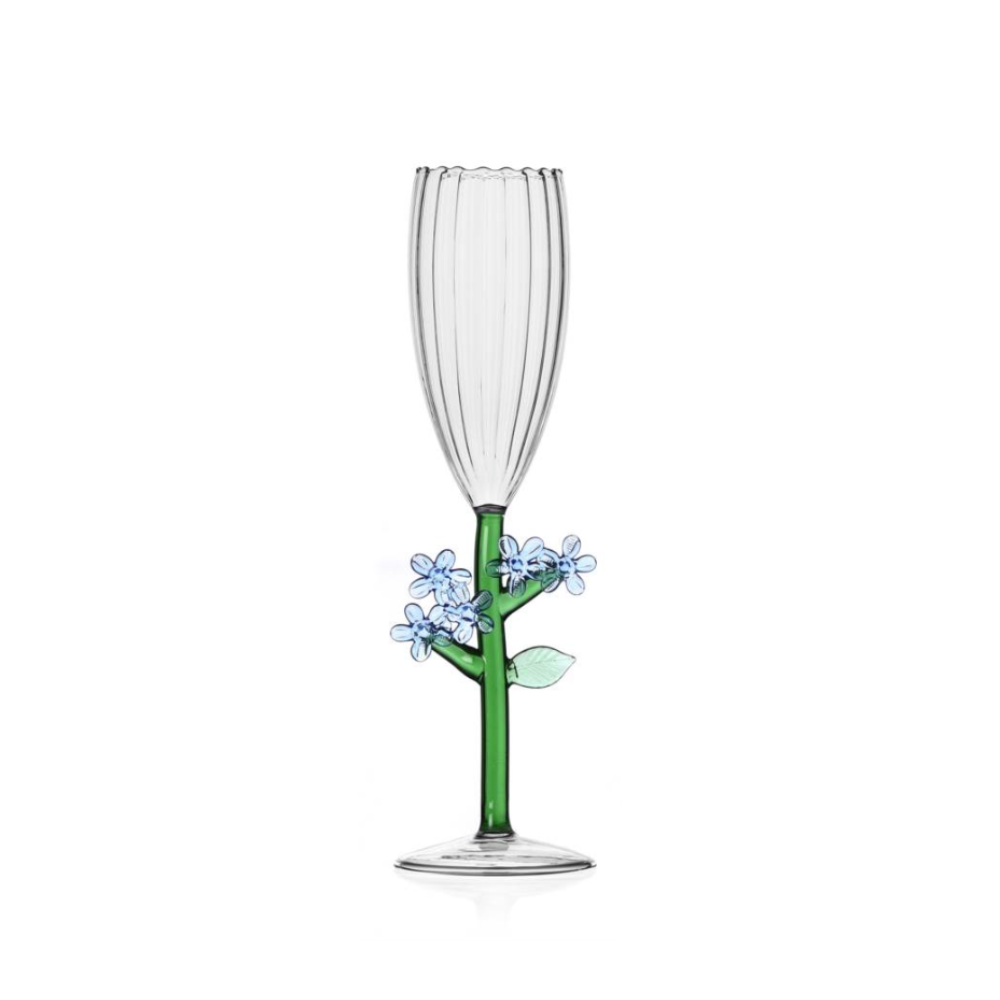 Optical flute light blue flower