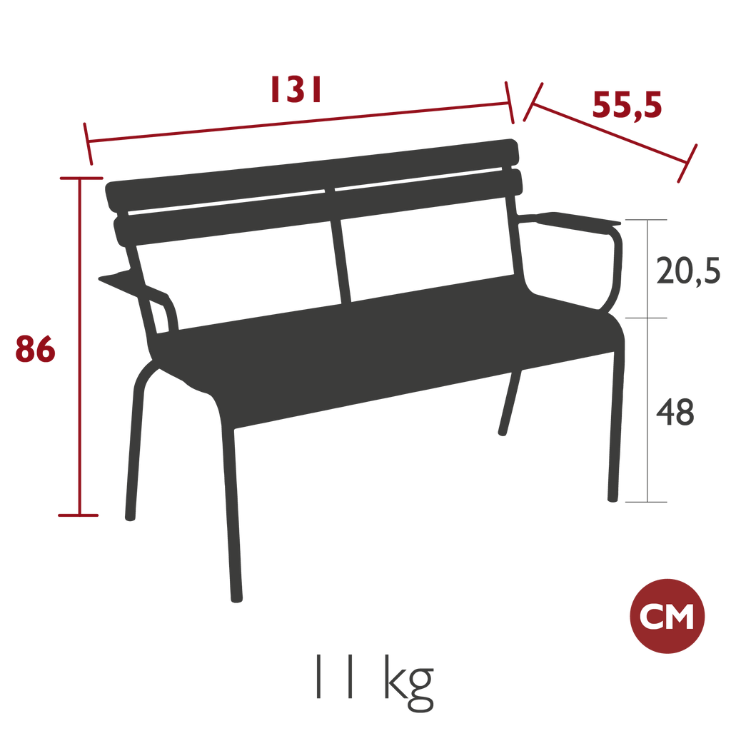 Luxembourg 2-seater Garden Bench
