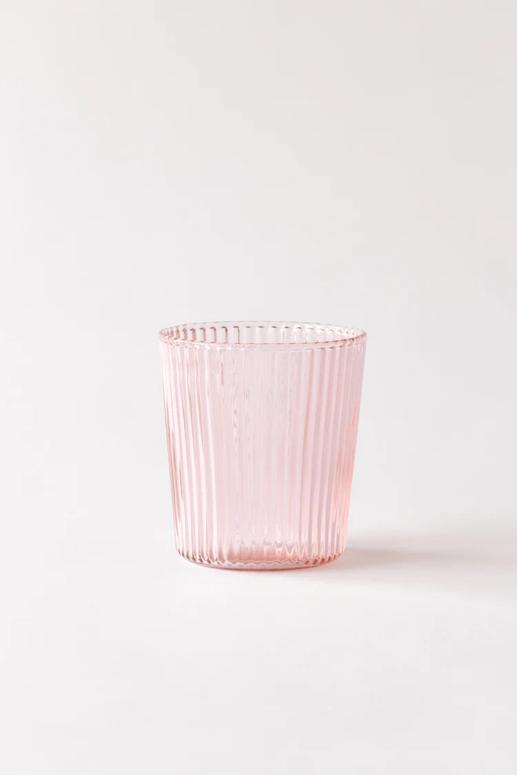 Ribbed Elegance Water Glasses Pink