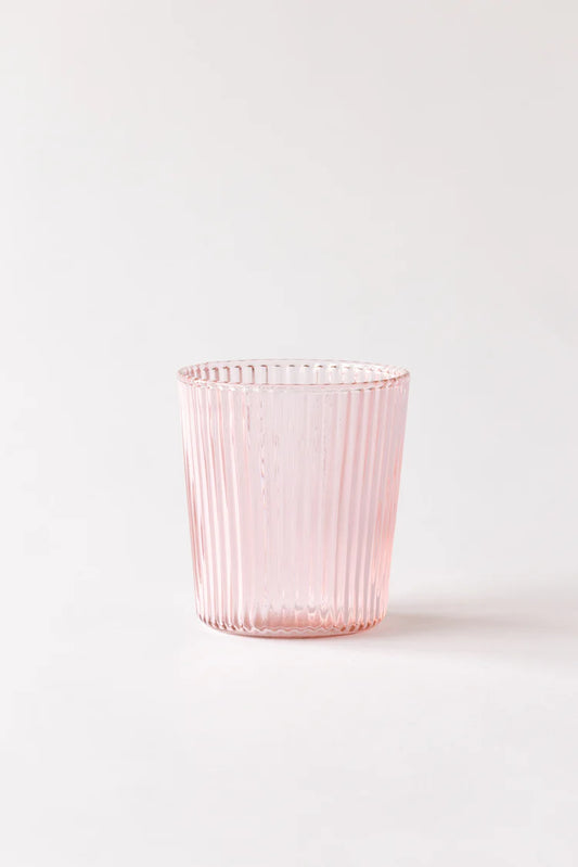 Ribbed Elegance Water Glasses Pink