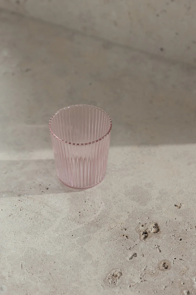 Ribbed Elegance Water Glasses Pink