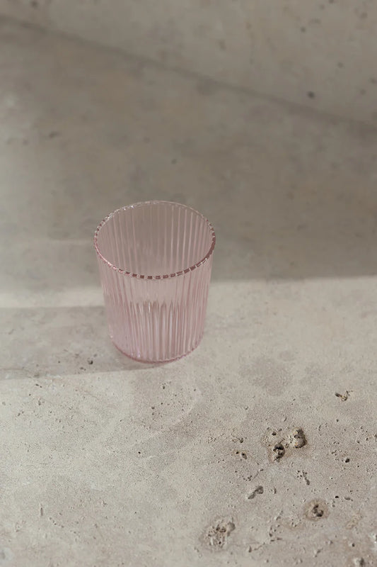 Ribbed Elegance Water Glasses Pink