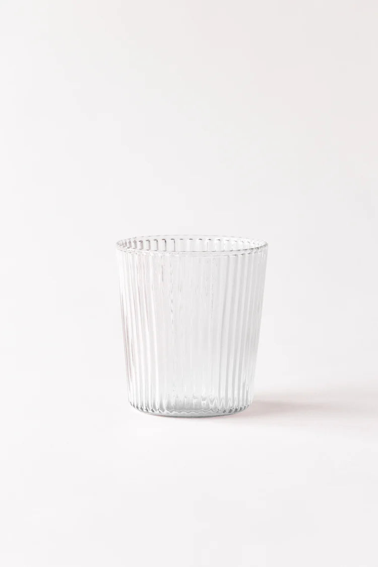 Ribbed Elegance Water Glasses White