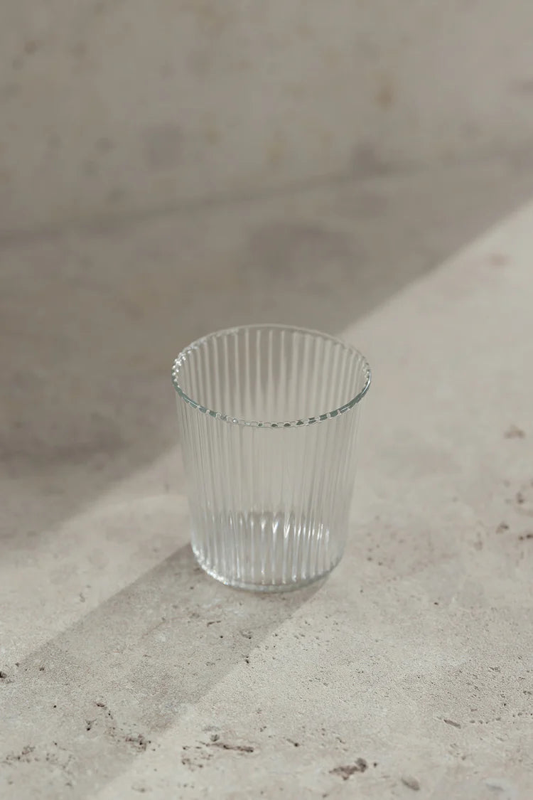 Ribbed Elegance Water Glasses White