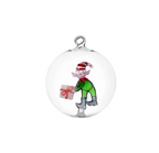 Julekugle Green elf w/gift