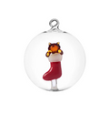 Julekugle Amber cat in red sock