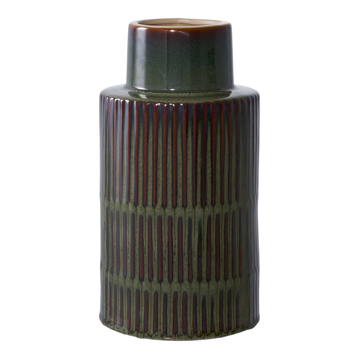 Vase Keramik Grøn Brun