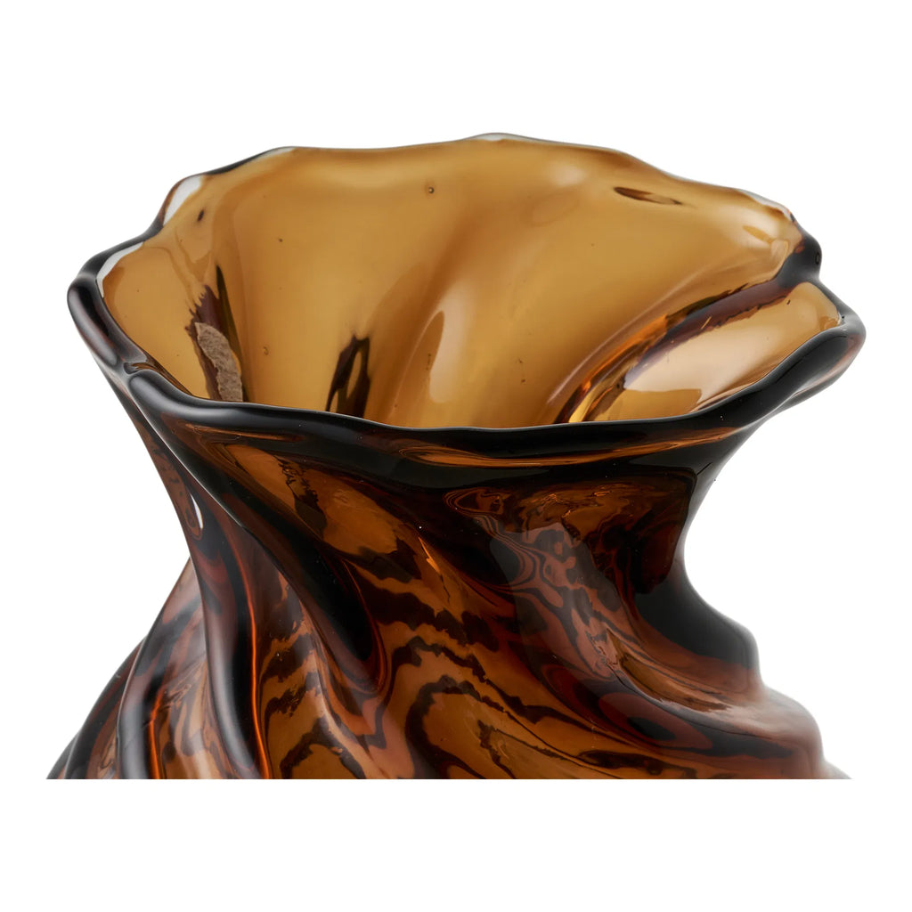 Vase Mundblæst Glas Smoked Brun