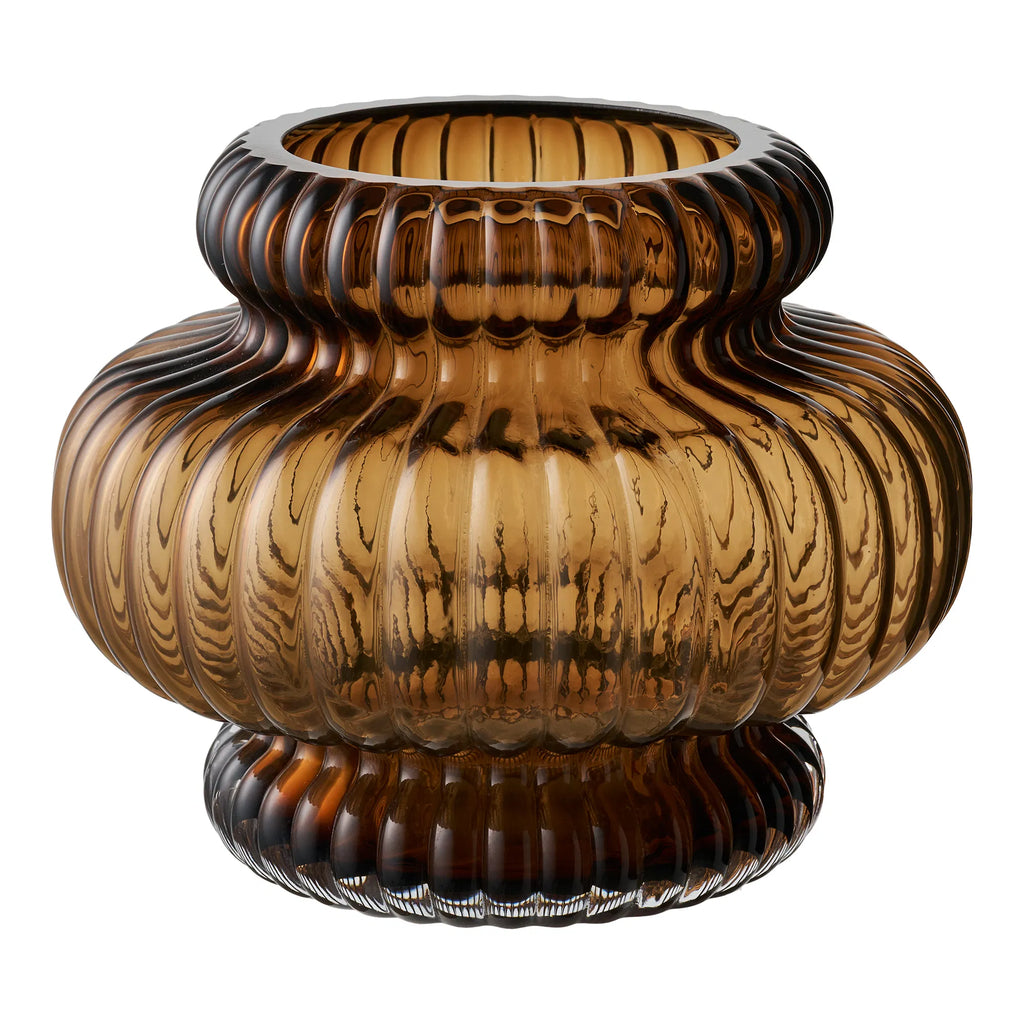 Vase Mundblæst Glas Smoked Brun