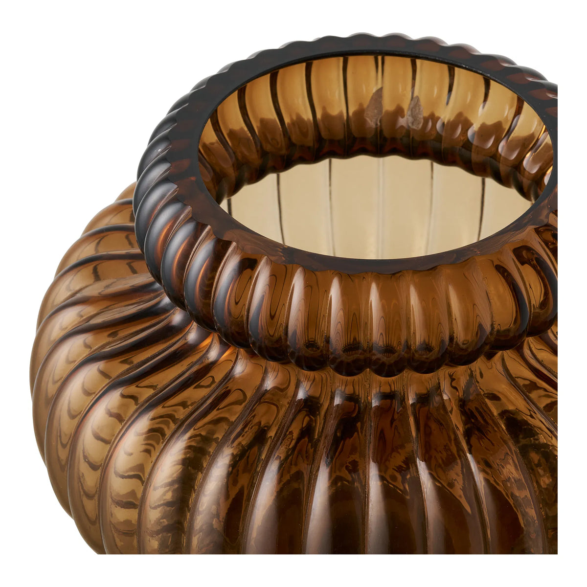 Vase Mundblæst Glas Smoked Brun