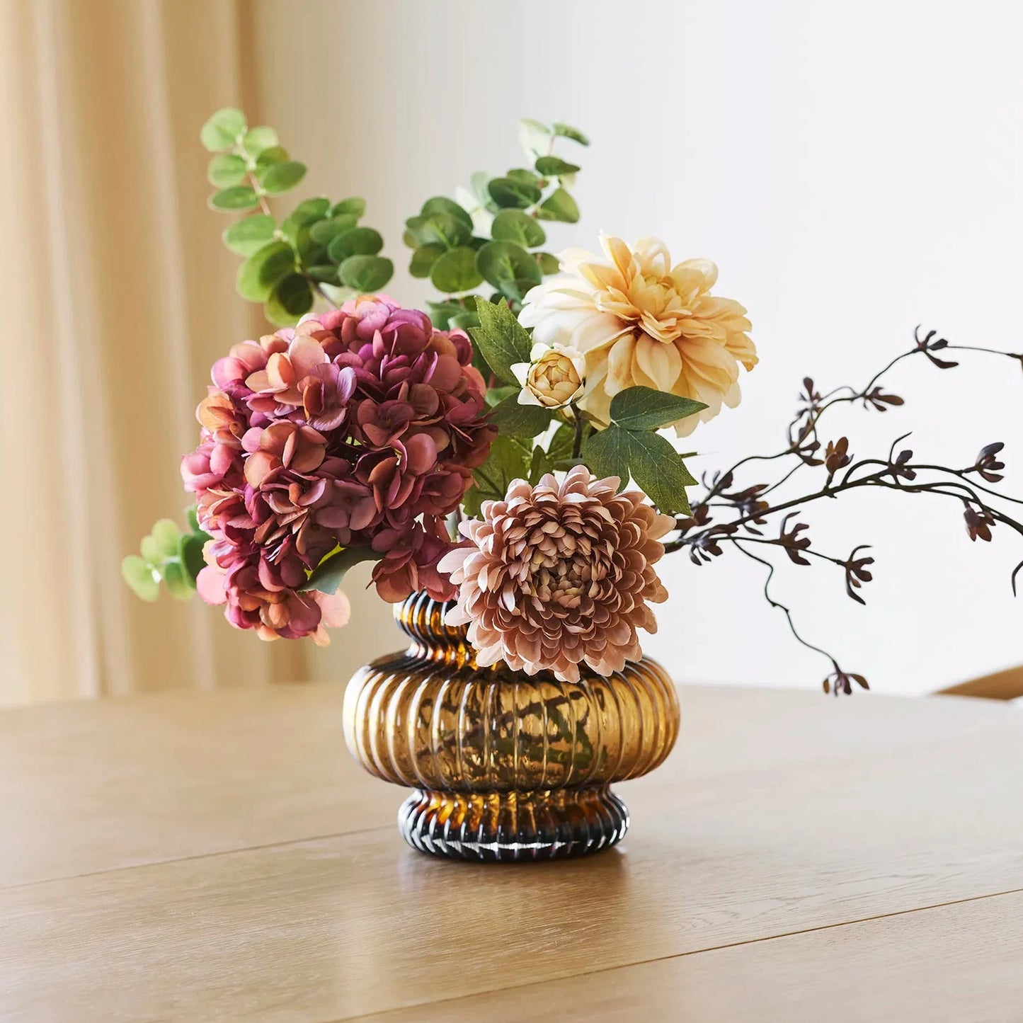 Vase Mundblæst Glas Smoked Brun