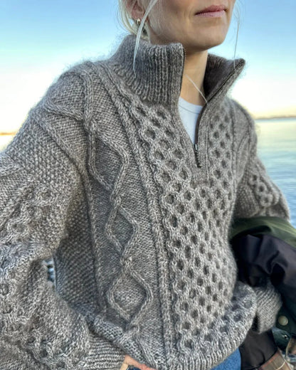 Dagmar Zipper Sweater - Strikkeopskrift